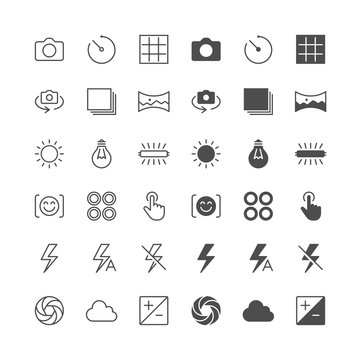 Photography icons, included normal and enable state.