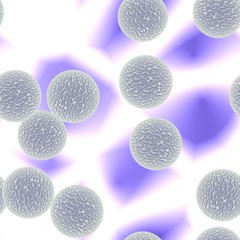 Pathogenic  bacterias or virus spheres in light liquid