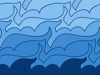 Vector wave background of doodle hand drawn lines