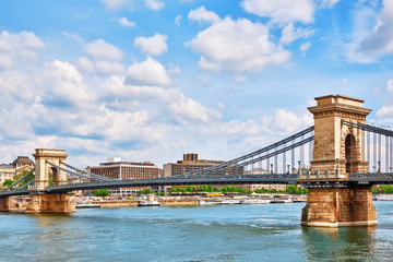 Obraz premium Szechenyi Chain Bridge-one of the most beautiful bridges of Buda
