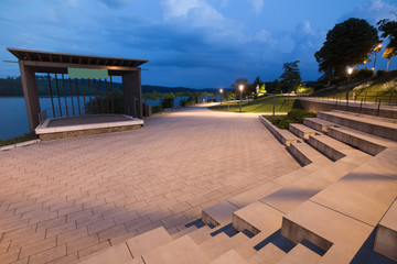 sorpesee lake sauerland germany in the evening