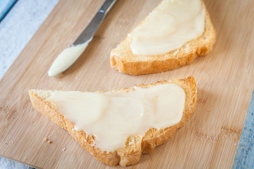 Sandwiches with cream honey