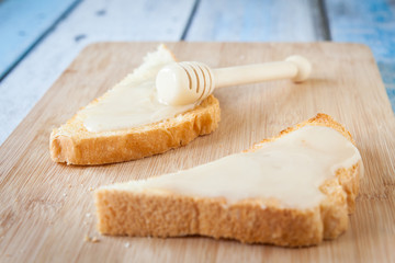 Sandwiches with cream honey