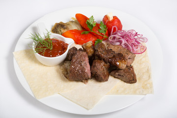 Grilled lamb kebab
