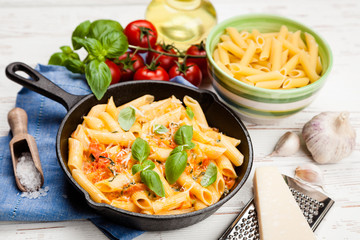 Traditional penne pasta
