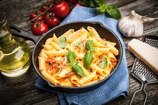 Traditional penne pasta