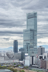 Fototapeta na wymiar Skyline of Osaka city, Japan