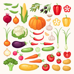 Set of vegetables icons