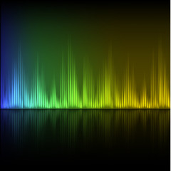Abstract equalizer background. Blue-green-yellow wave.