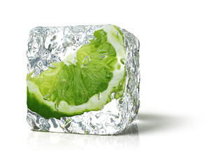 lime in the ice cube
