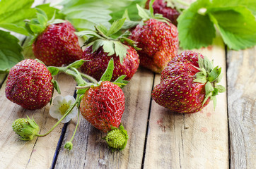 ripe strawberries on a table