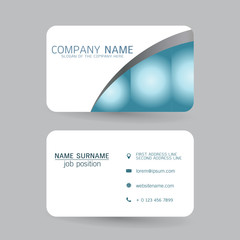 vector Modern simple light business card template with flat user