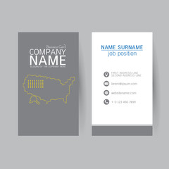 vector Modern simple light business card template with flat user
