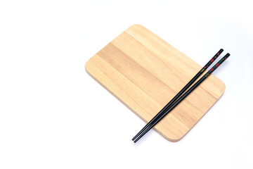 chopstick cutting board on white background