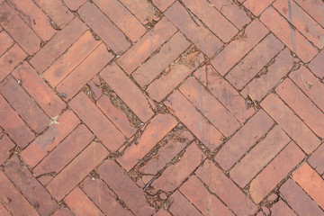 Brick road surface broken