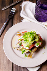 Open sandwich with fish