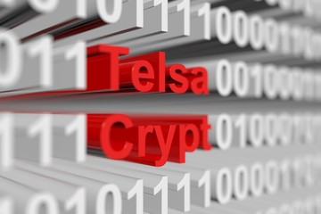 TeslaCrypt in the form of a binary code with blurred background 3D illustration