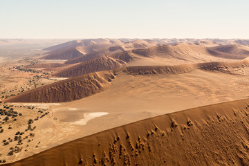 Fototapeta na wymiar Airwiev of the dunes of Sossusvlei, Namibia