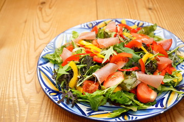 Fresh vegetable salad with home made vegetables