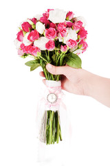 Wedding bouquet on the boards