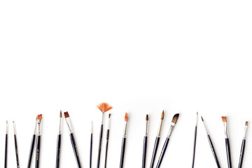 paintbrushes on white