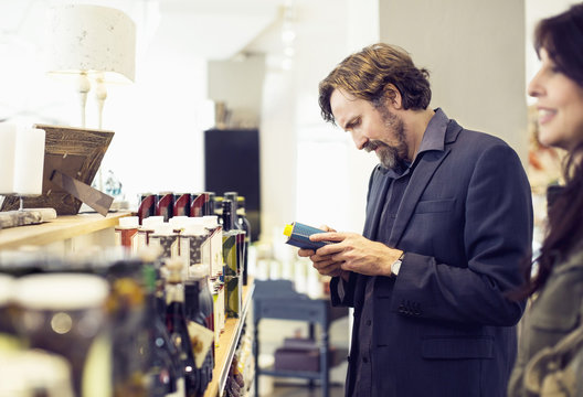 Mature man shopping in supermarket