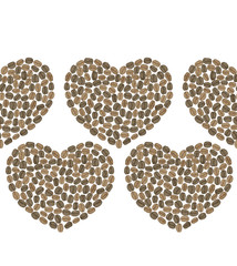 vector seamless background with coffee hearts