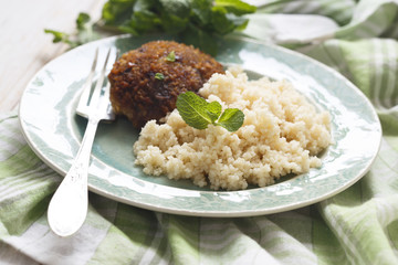 Lamb cakes with couscous
