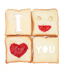 bread on white background