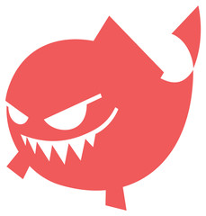Obraz premium Cartoon Angry fish icon