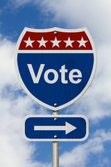 Way to Vote Road Sign