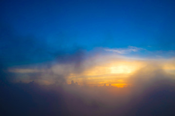 Sunrise and fog on the top of Chiangdao mountain Thailand