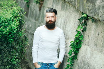 Stylish bearded man outdoor