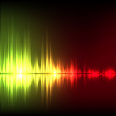 Abstract equalizer background. Yellow-red wave.