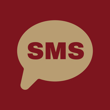 The sms icon. Text message symbol. Flat
