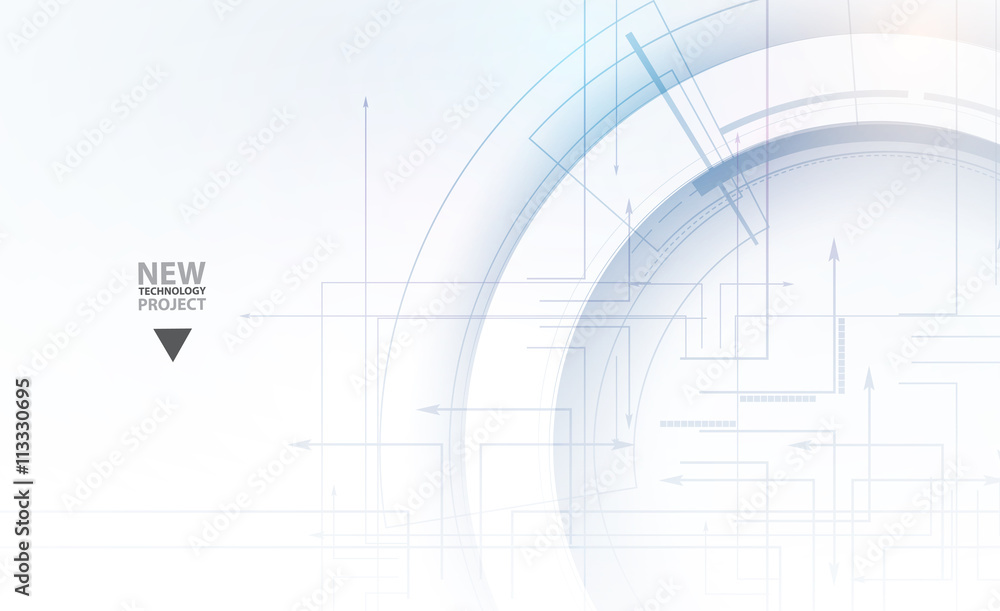 Poster Abstract tech background. Futuristic technology interface. Vector virtual concept