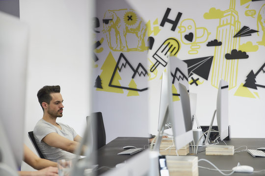 Businessman working at creative office