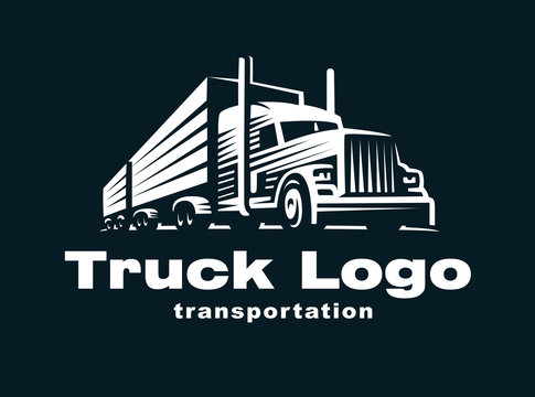 Truck logo illustration on dark background