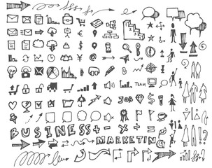 Fototapeta na wymiar Business doodles sketch eps10 vector