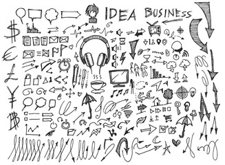 Business doodles sketch eps10 vector