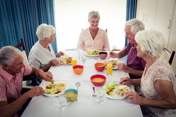 Pensioners at lunch