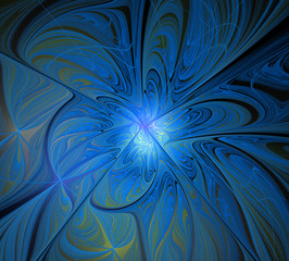 Abstract fractal design in blue.