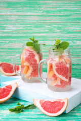 Homemade cold natural lemonade
