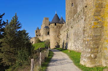 Fototapeta na wymiar Cite von Carcassonne - Castle of Carcassonne, France