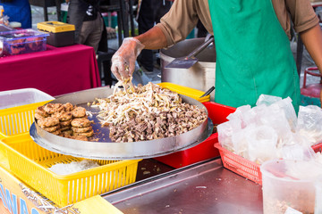 Street food bazaar in Malaysia for iftar during Ramadan fasting