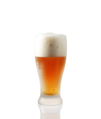 glass of beer on a white background
