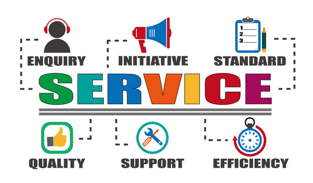 vector design of service concept with icons and elements