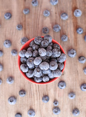 Fresh blueberry on wooden background