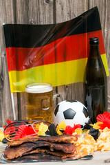 Fußball Europameisterschaft,Weltmeisterschaft feiern mit Bier,Knabberei und Grillfleisch