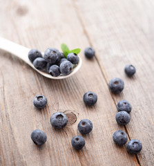 Fresh blueberry on wooden background
